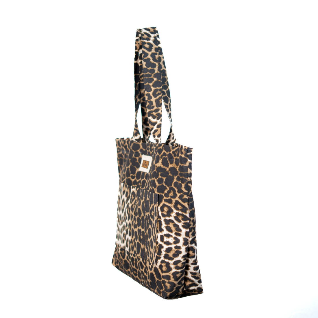 Geniş hacimli leopar desenli kadın kanvas çanta – Savanna Tote Wide Edition