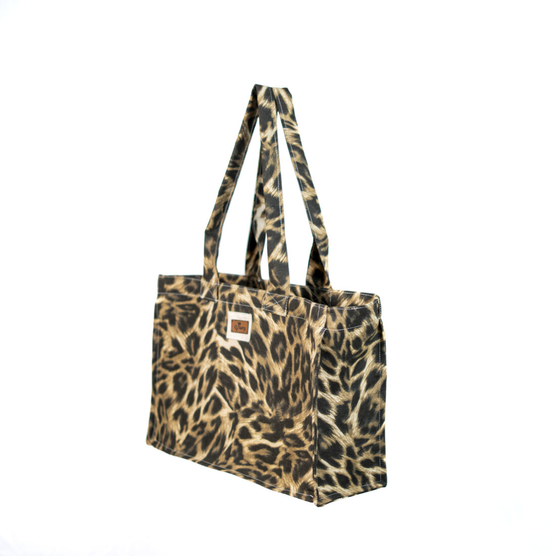 Geniş hacimli leopar desenli kadın kanvas çanta – Savanna Tote Wide Edition